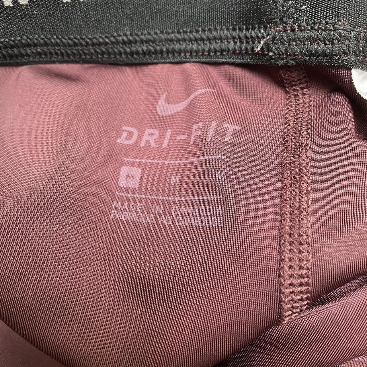 Maroon Nike Dri-Fit Leggings Size: S Cuts off at - Depop