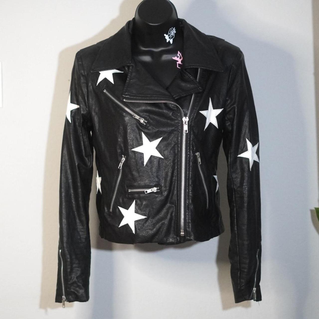 Stars Biker Jacket Faux leather biker jacket no. Depop