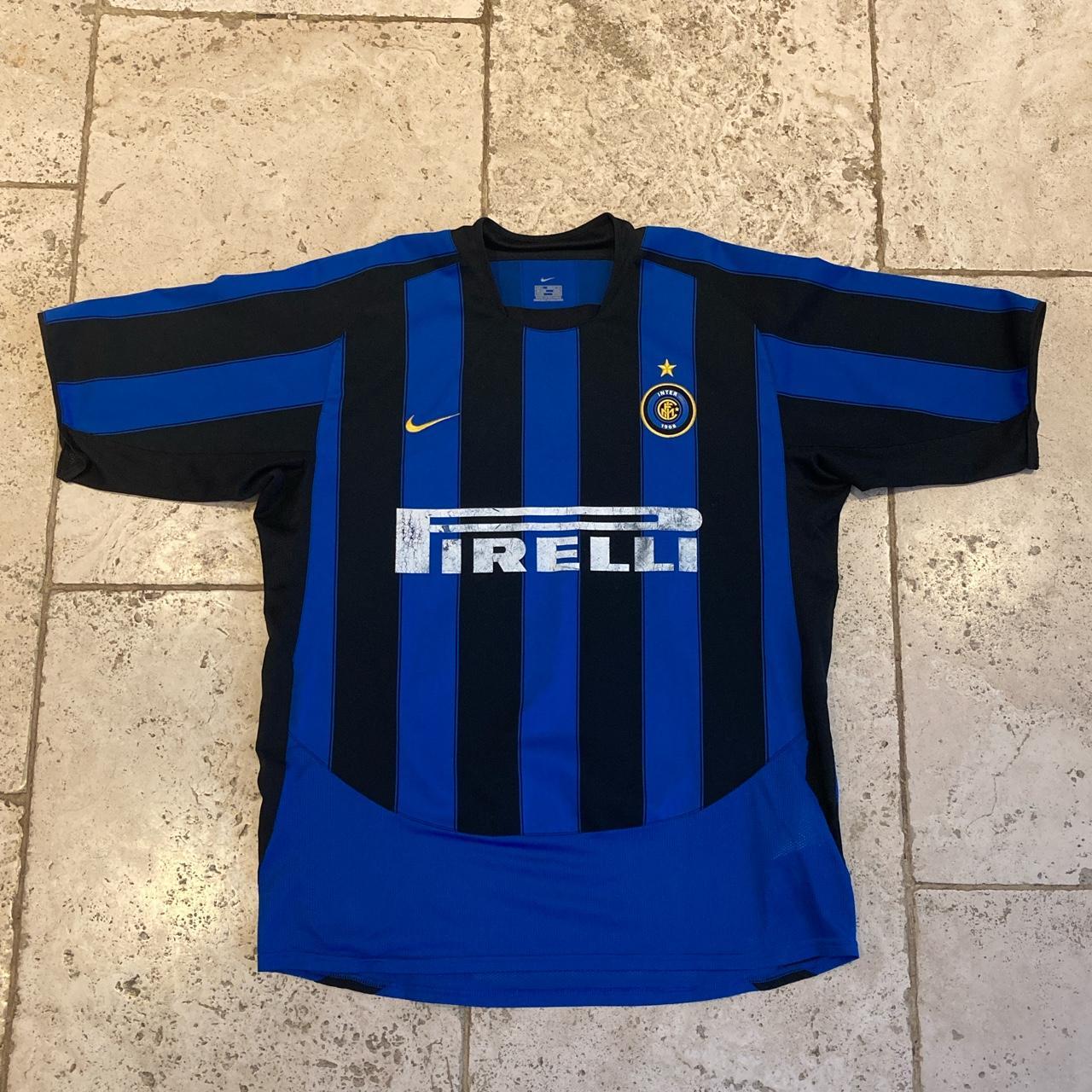 Vintage inter Milan shirt - size large - Vieri on... - Depop