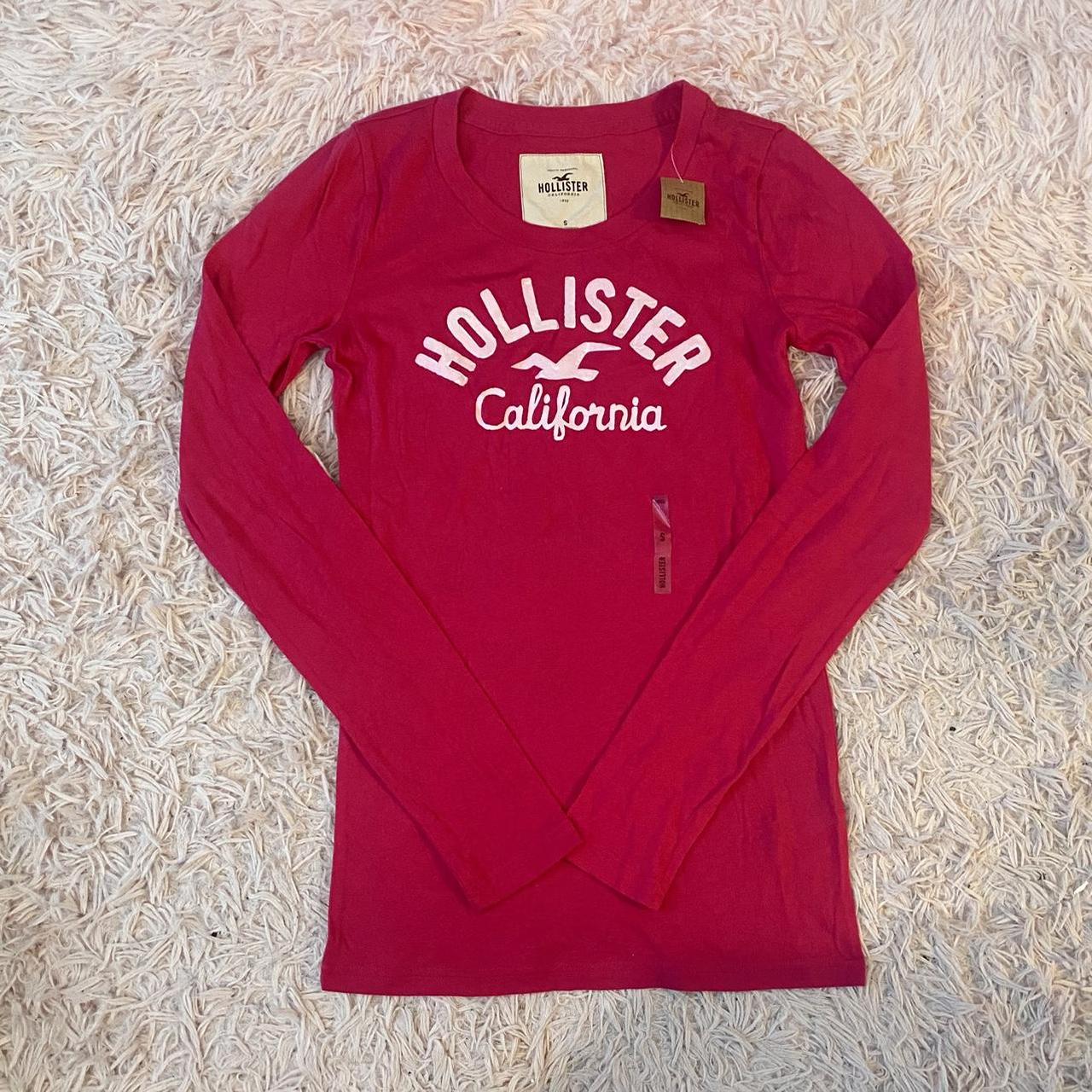 2000s hollister pink long sleeve top! 🎧, -nwt