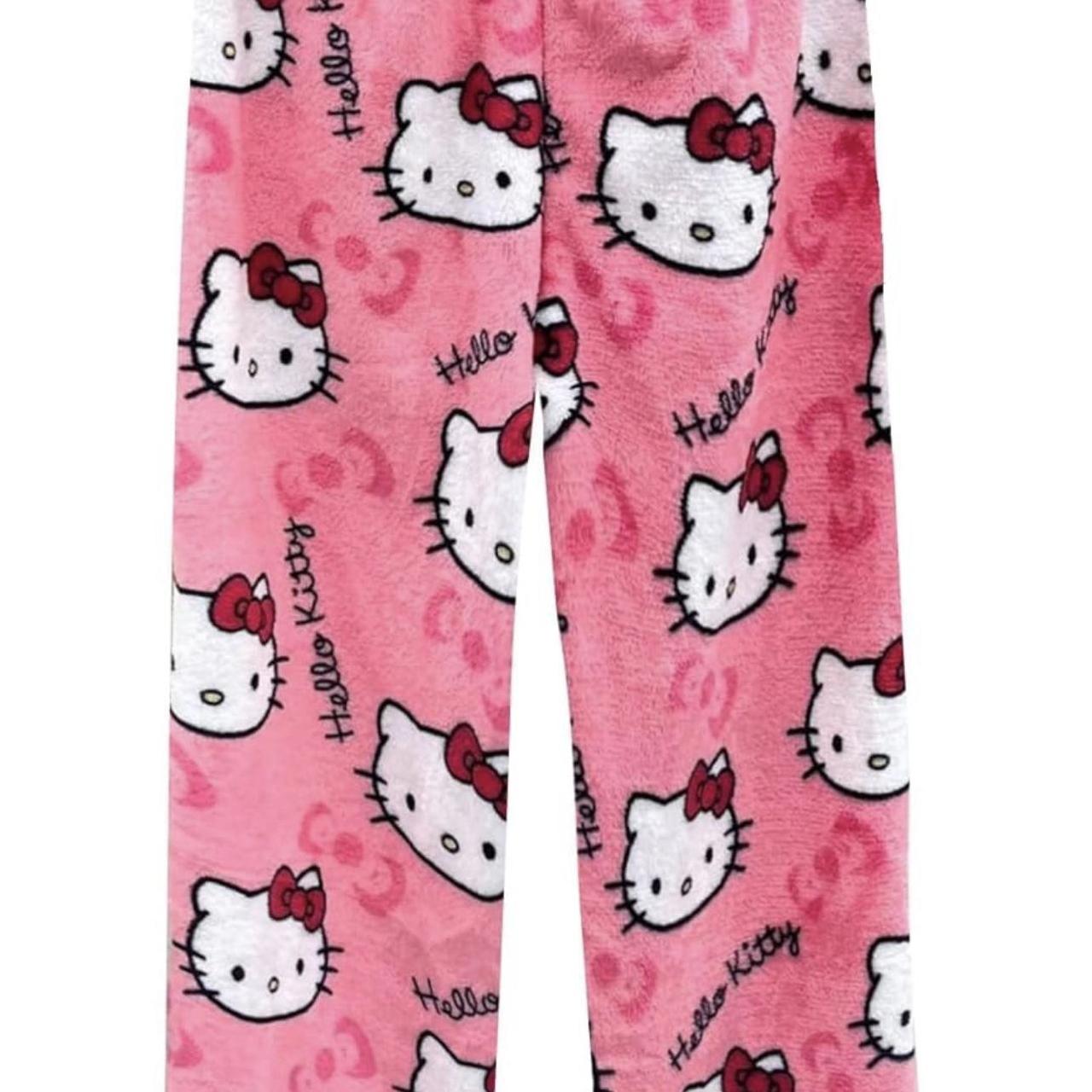 Hello Kitty pajama pants size S🩷🤍 - Depop