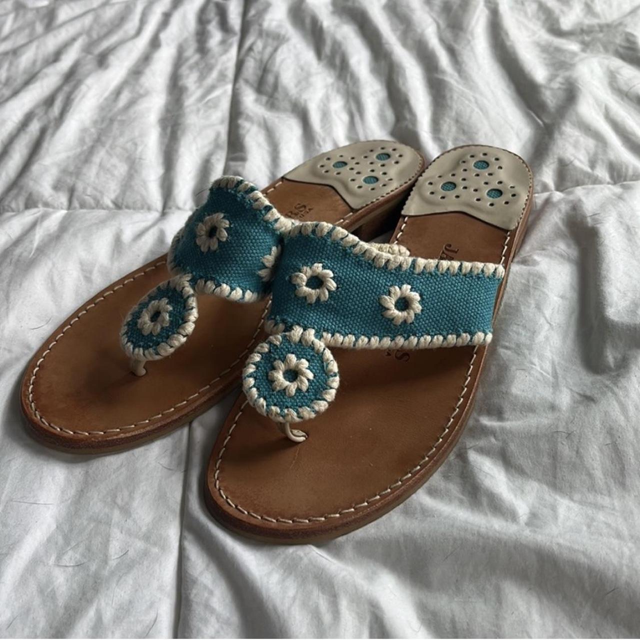 Hardly worn Jack Rogers sandals size 8! Turquoise... - Depop