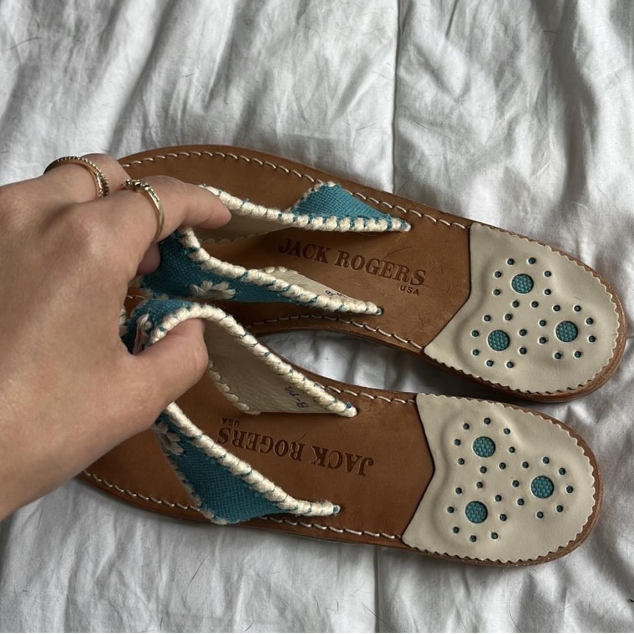 Hardly worn Jack Rogers sandals size 8! Turquoise... - Depop