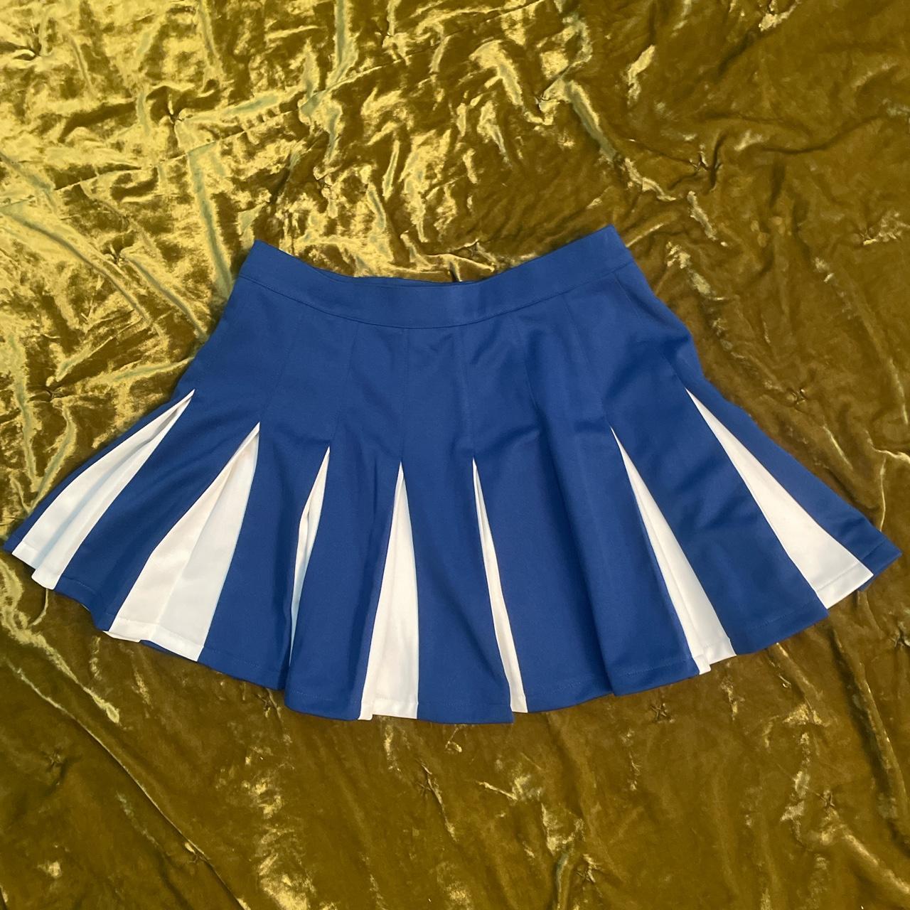 Blue pleated hotsell cheer skirt