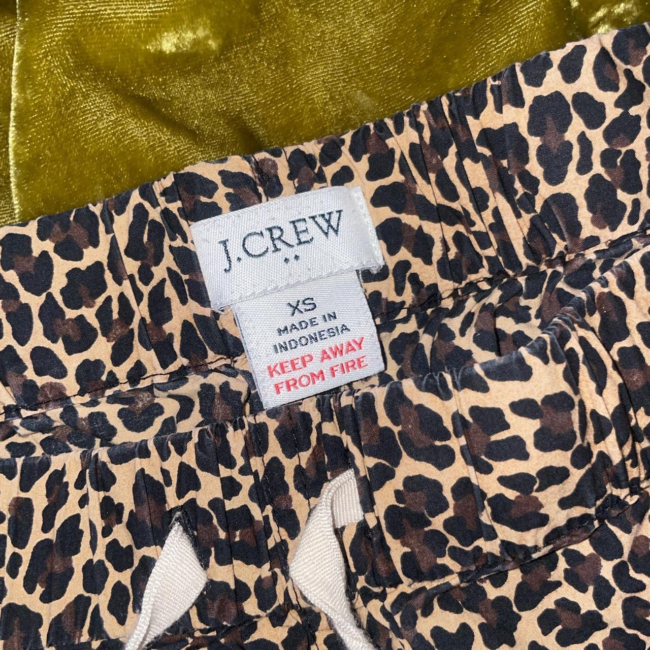 y2k cheetah print sleep shorts by j crew size s Depop