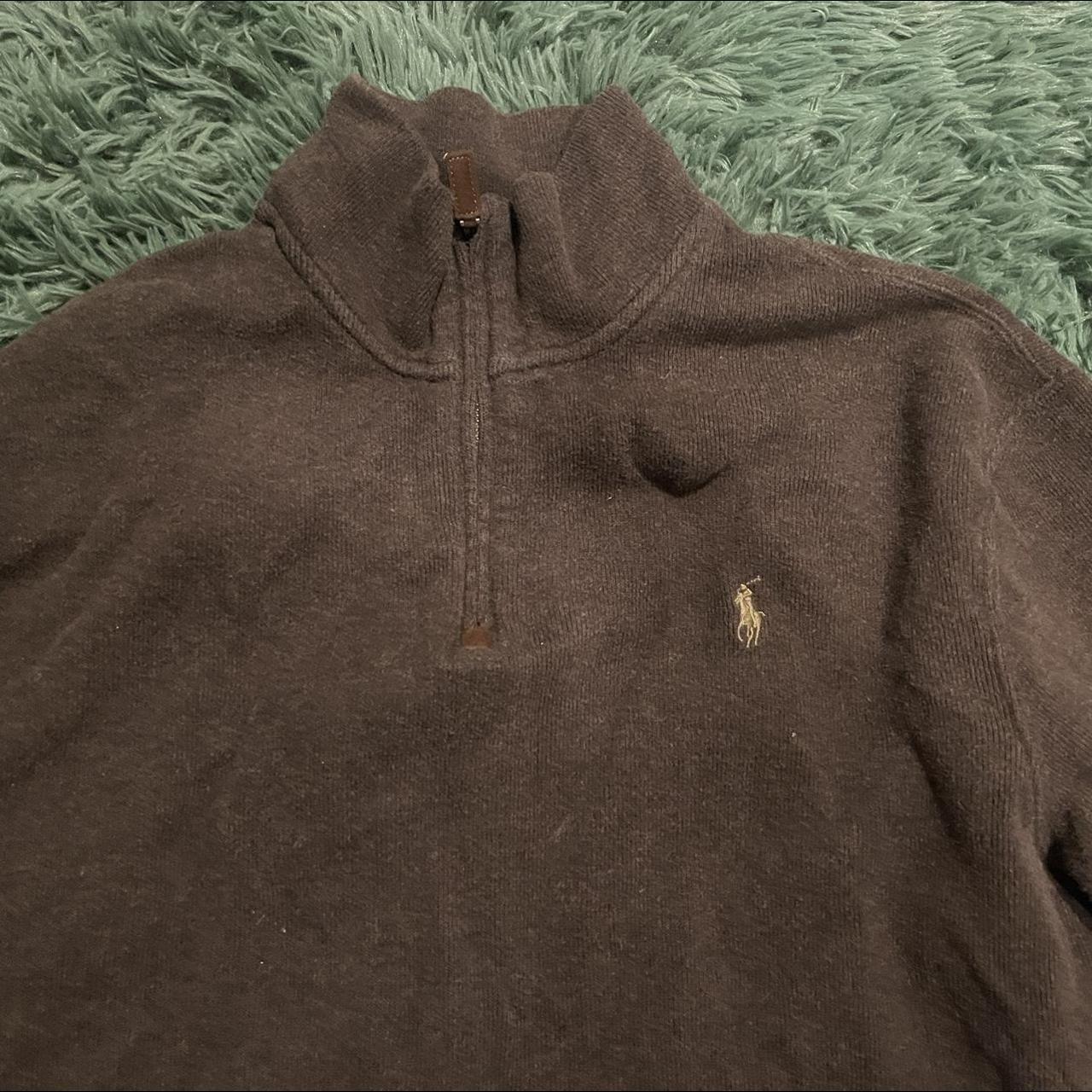 Brown Polo Ralph Lauren Sweater Zip-Up Pair w/ tan... - Depop