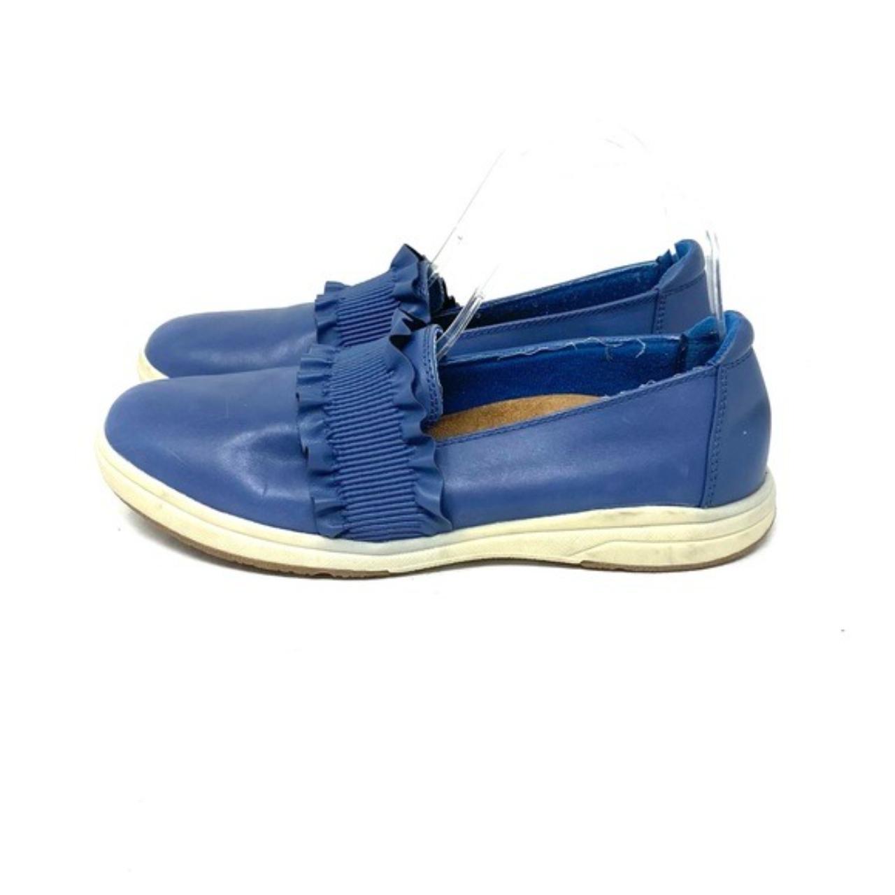 Earth Origins blue leather ruffle Ellis slip on... Depop