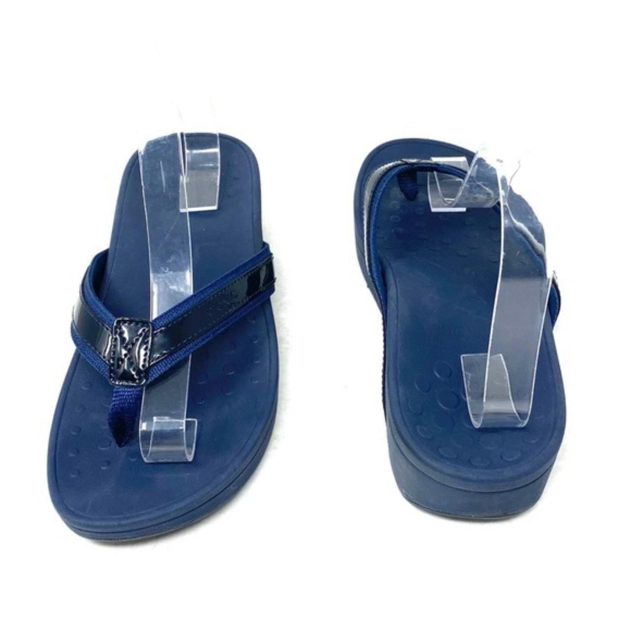 Vionic navy blue thong sandals. Women's size 8.... Depop