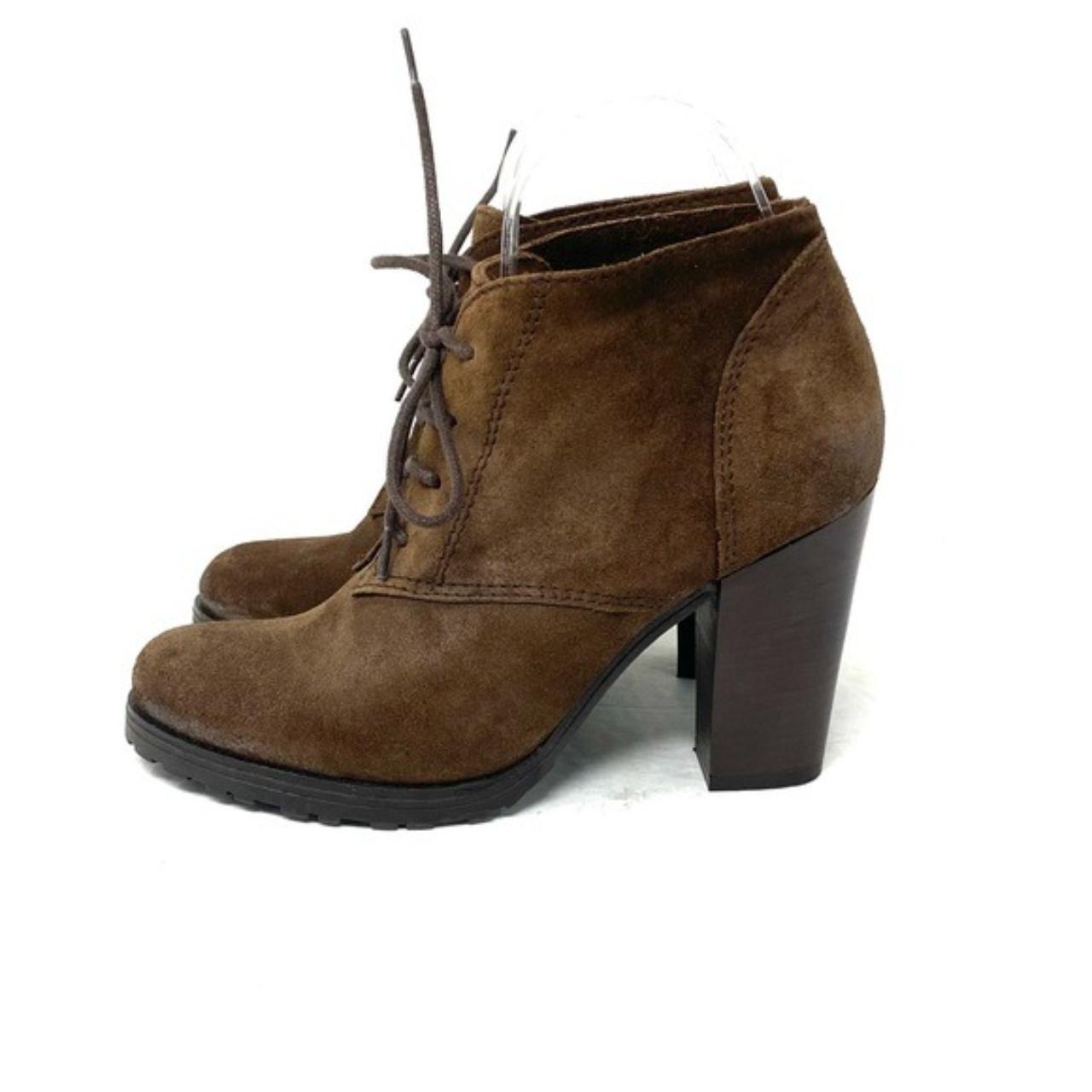 MNG Mango brown suede lace up heeled ankle boots.... - Depop