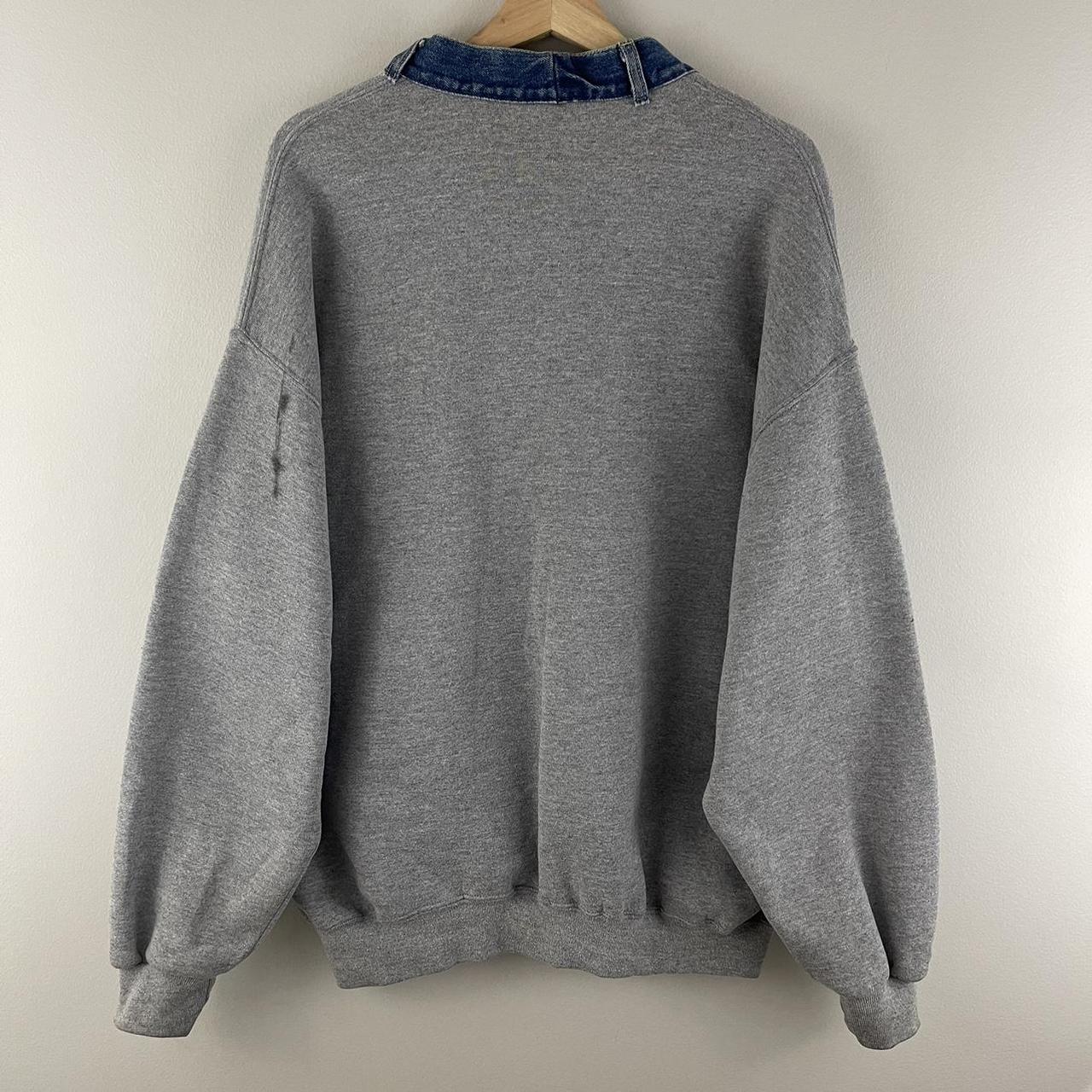 Women's Grey and Navy Sweatshirt | Depop