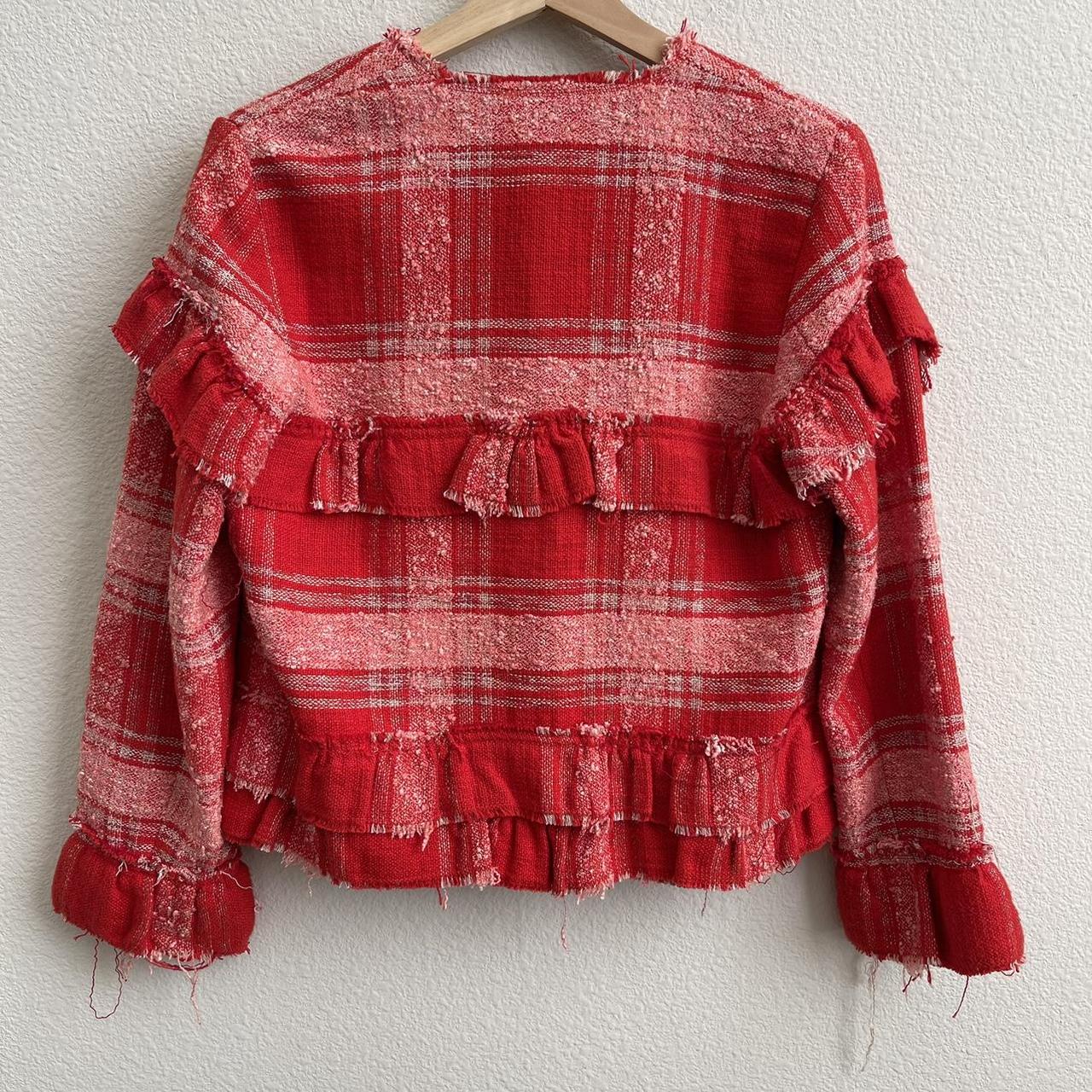 ZARA Red Pink Blogger Favorite Plaid Tweed Depop