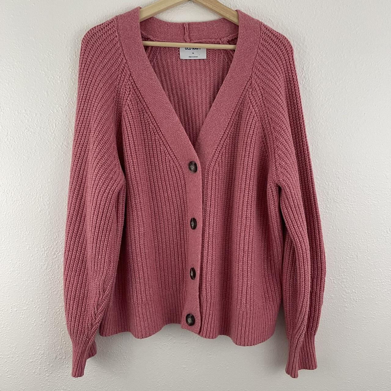 Pink cardigan old outlet navy