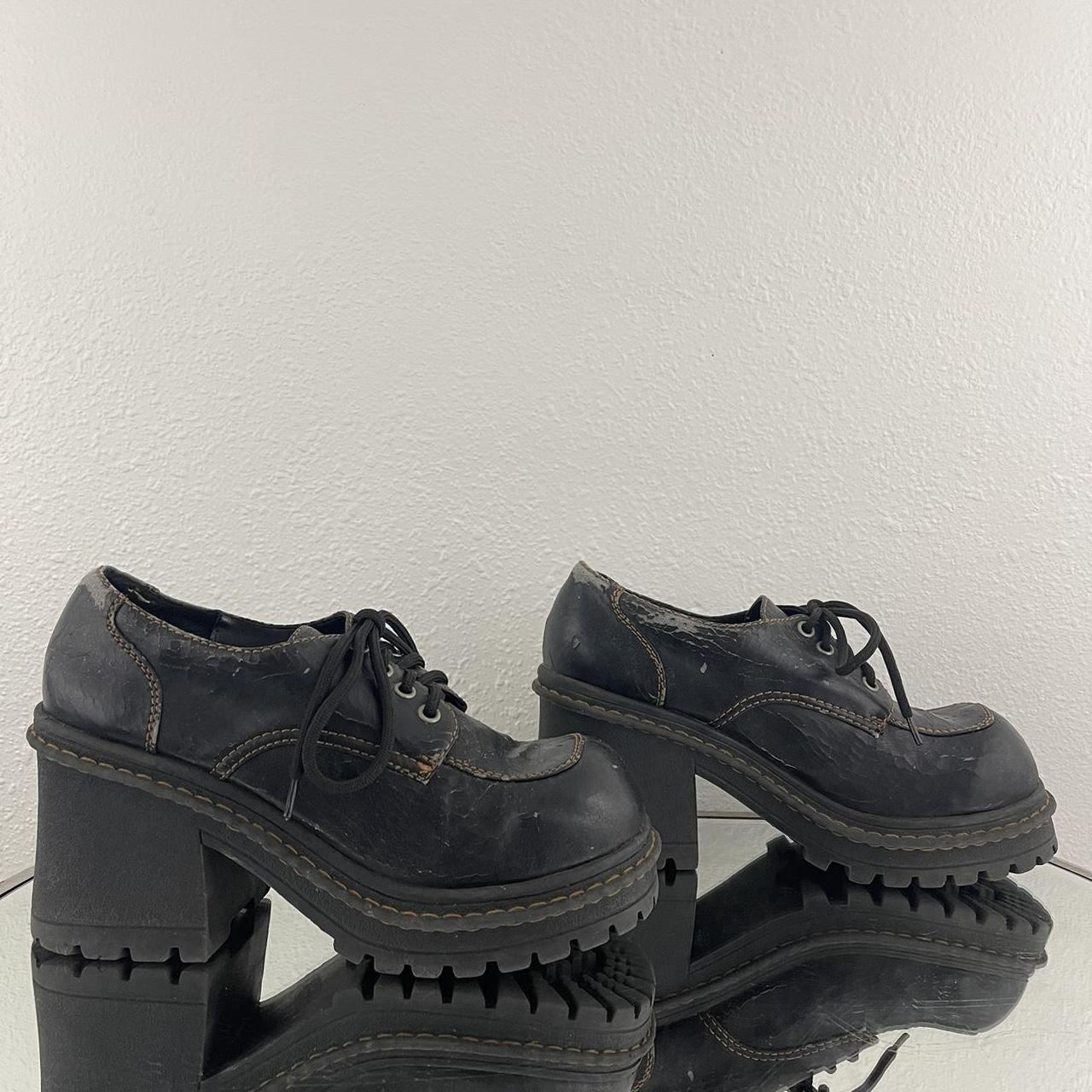 Soda Shoes Platform Shoes 90s Grunge SODA Vintage Y2K Black Faux
