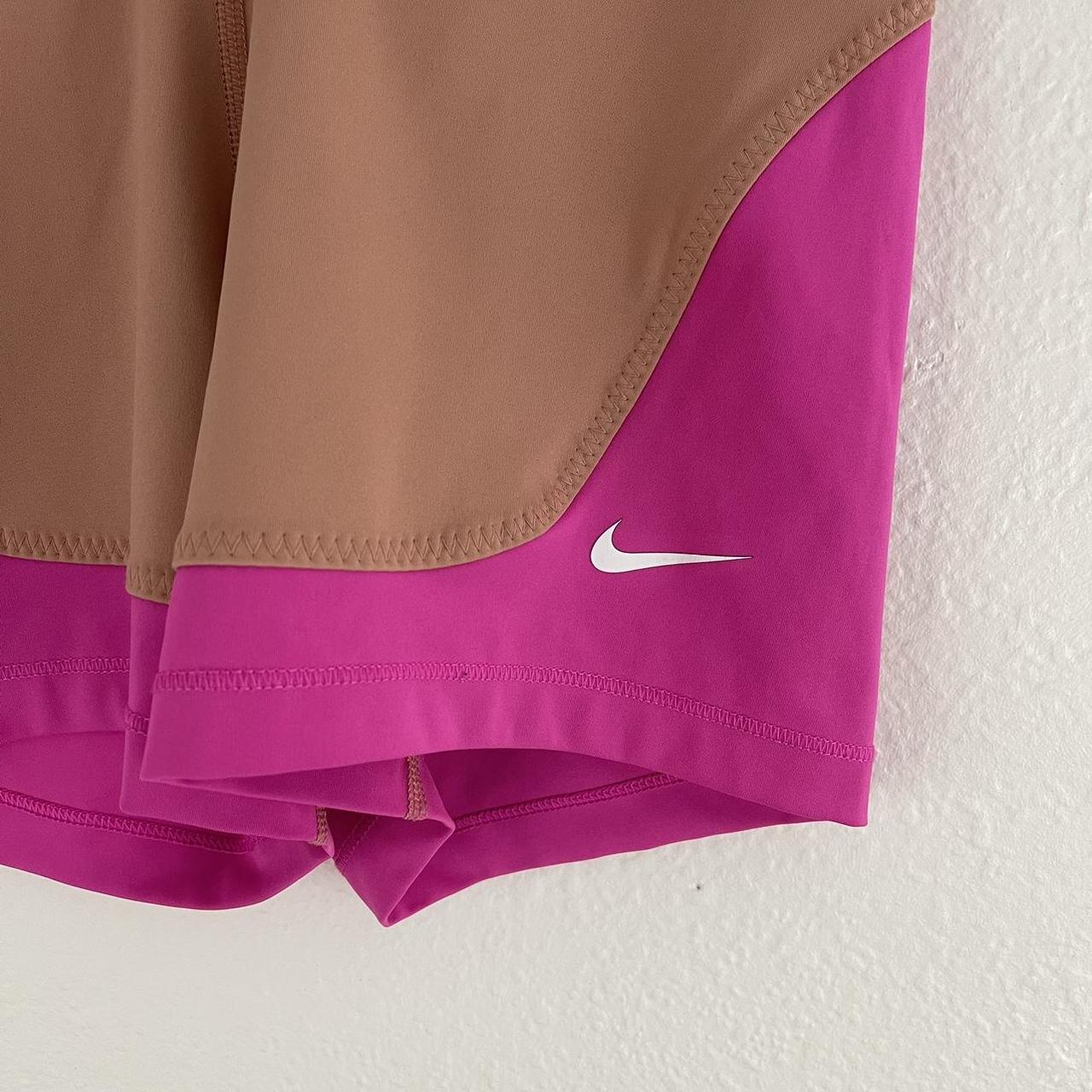 NIKE PRO Pink Beige Stretch Logo Dri-Fit Depop