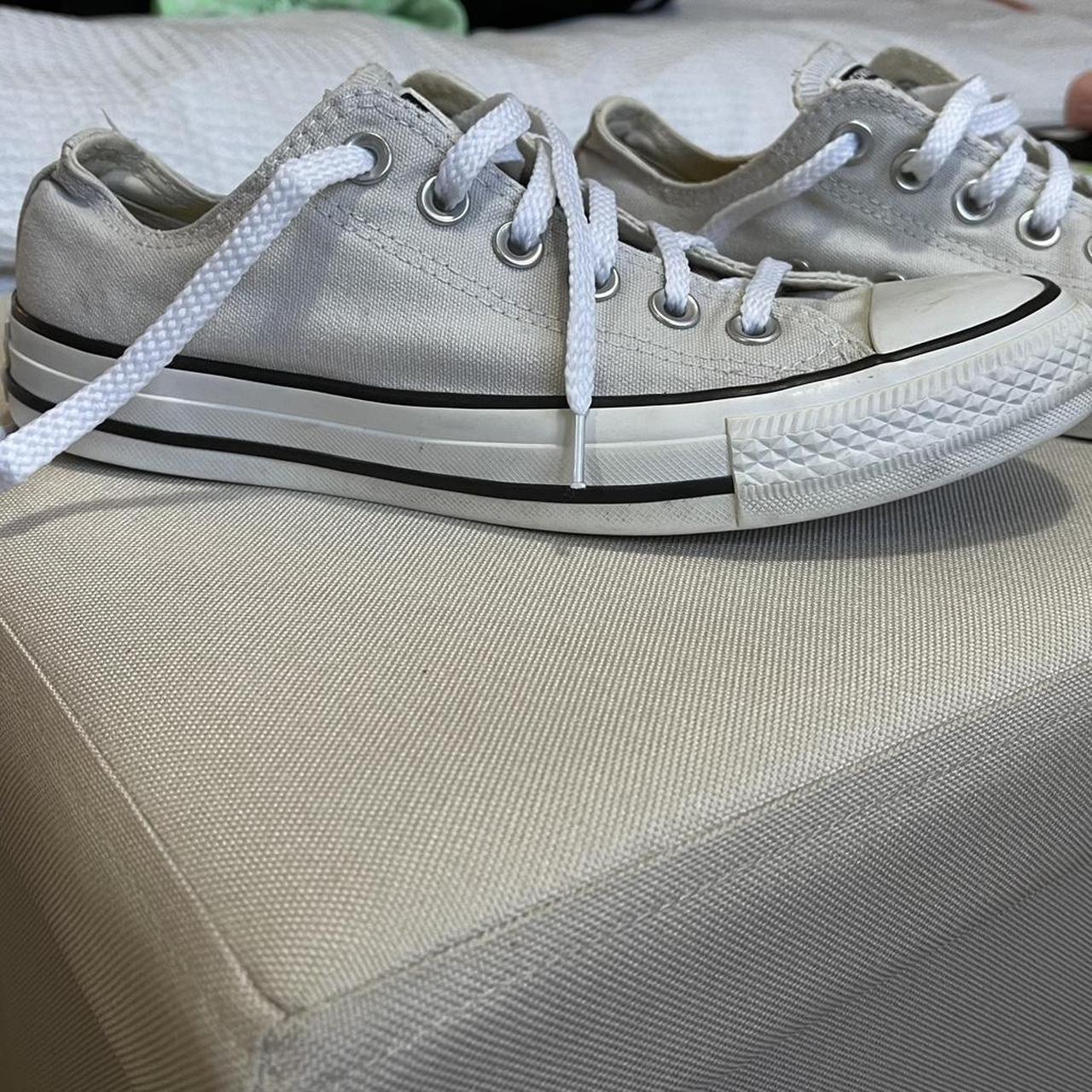 Grey low top converse - Size 5 Worn - signs of wear... - Depop