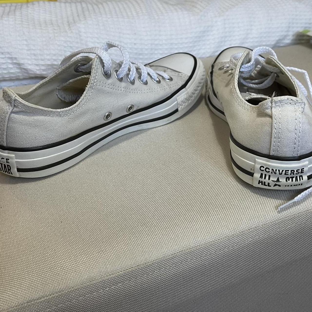 Grey low top converse - Size 5 Worn - signs of wear... - Depop