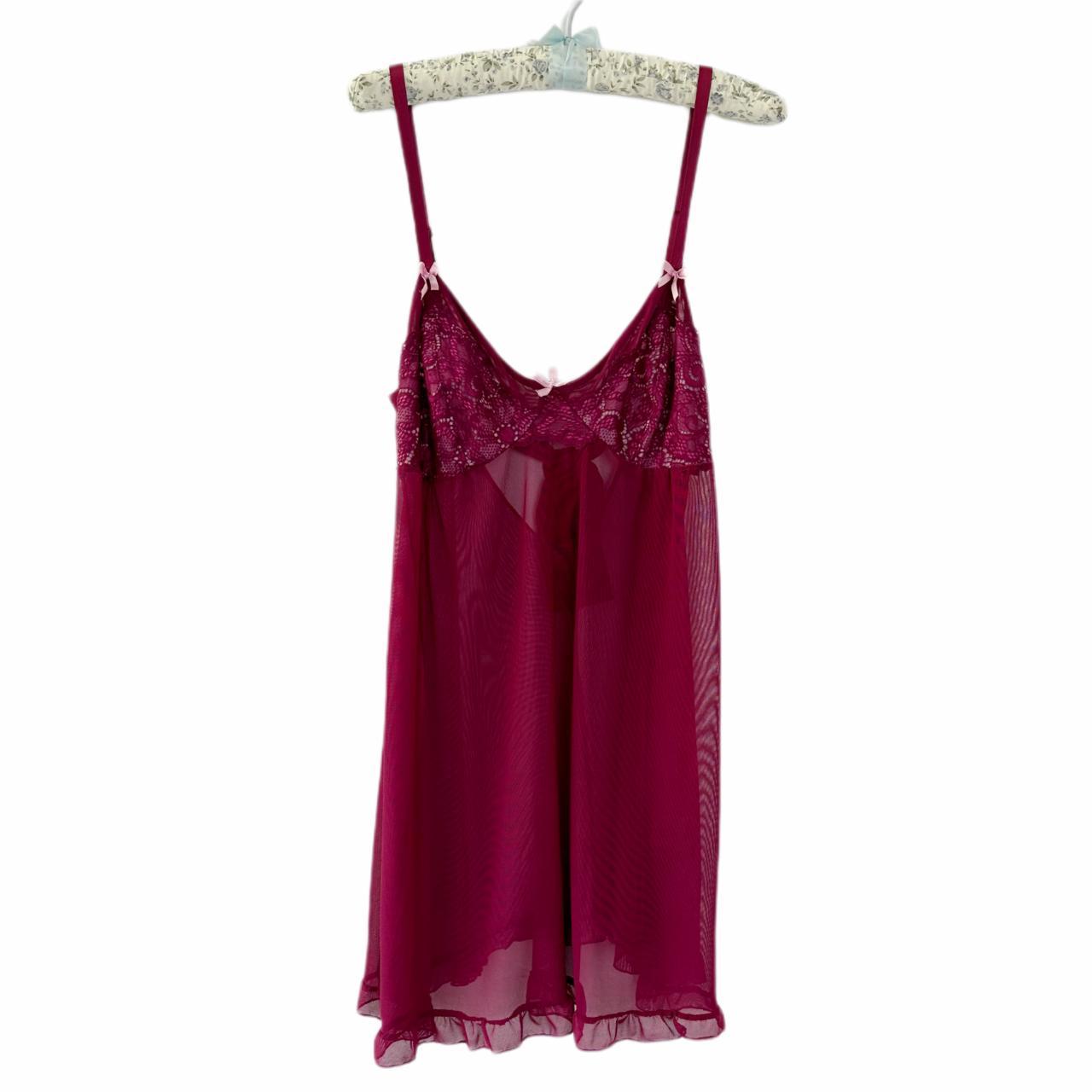 Wine Red Sheer Mini Babydoll Dress ⁺ Size XL... - Depop