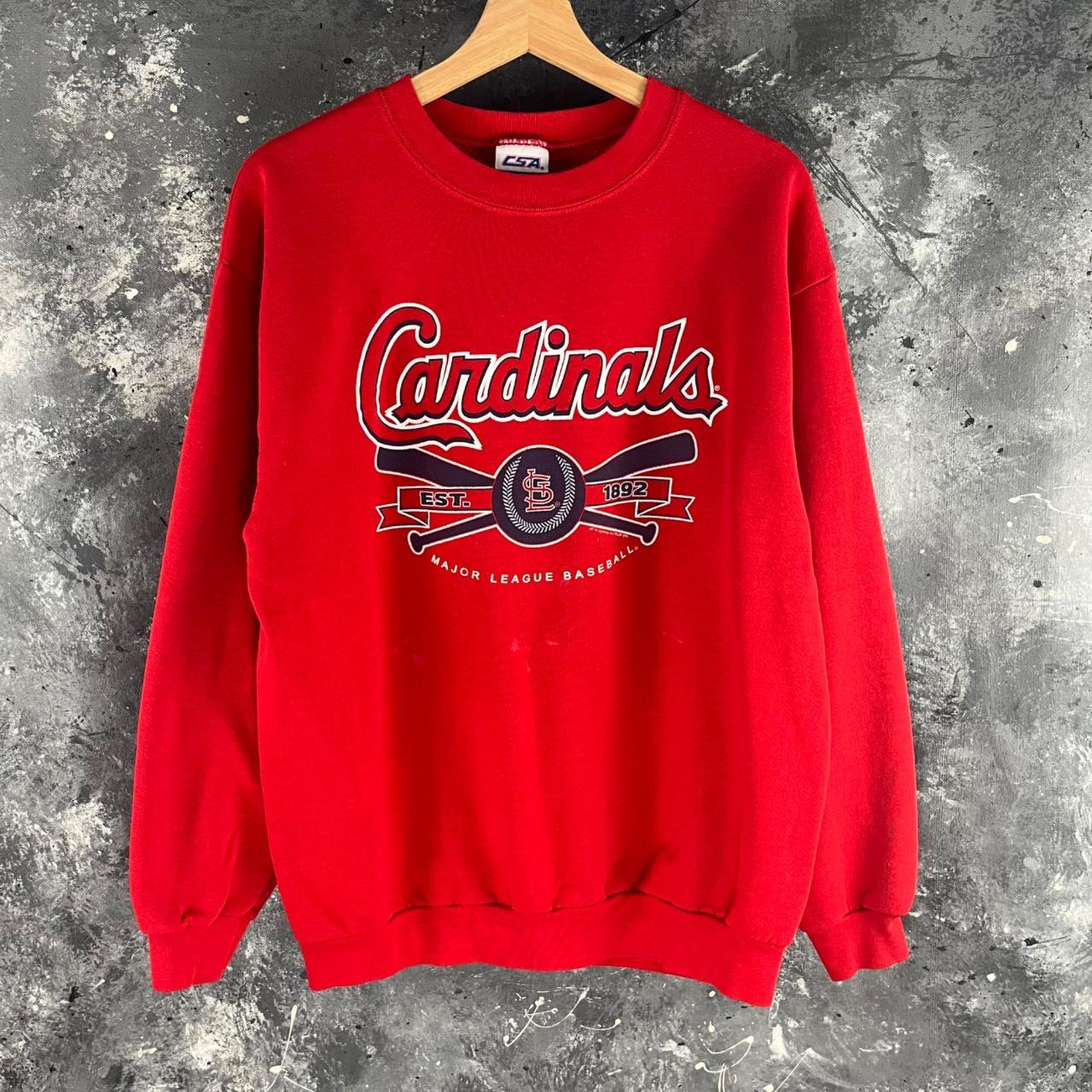 Vintage Y2K St.Louis Cardinals Retro Logo Red Hoodie - Depop