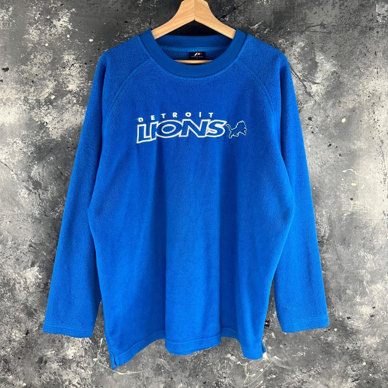 Vintage 90's Detroit Lions Fleece sweatshirt All - Depop