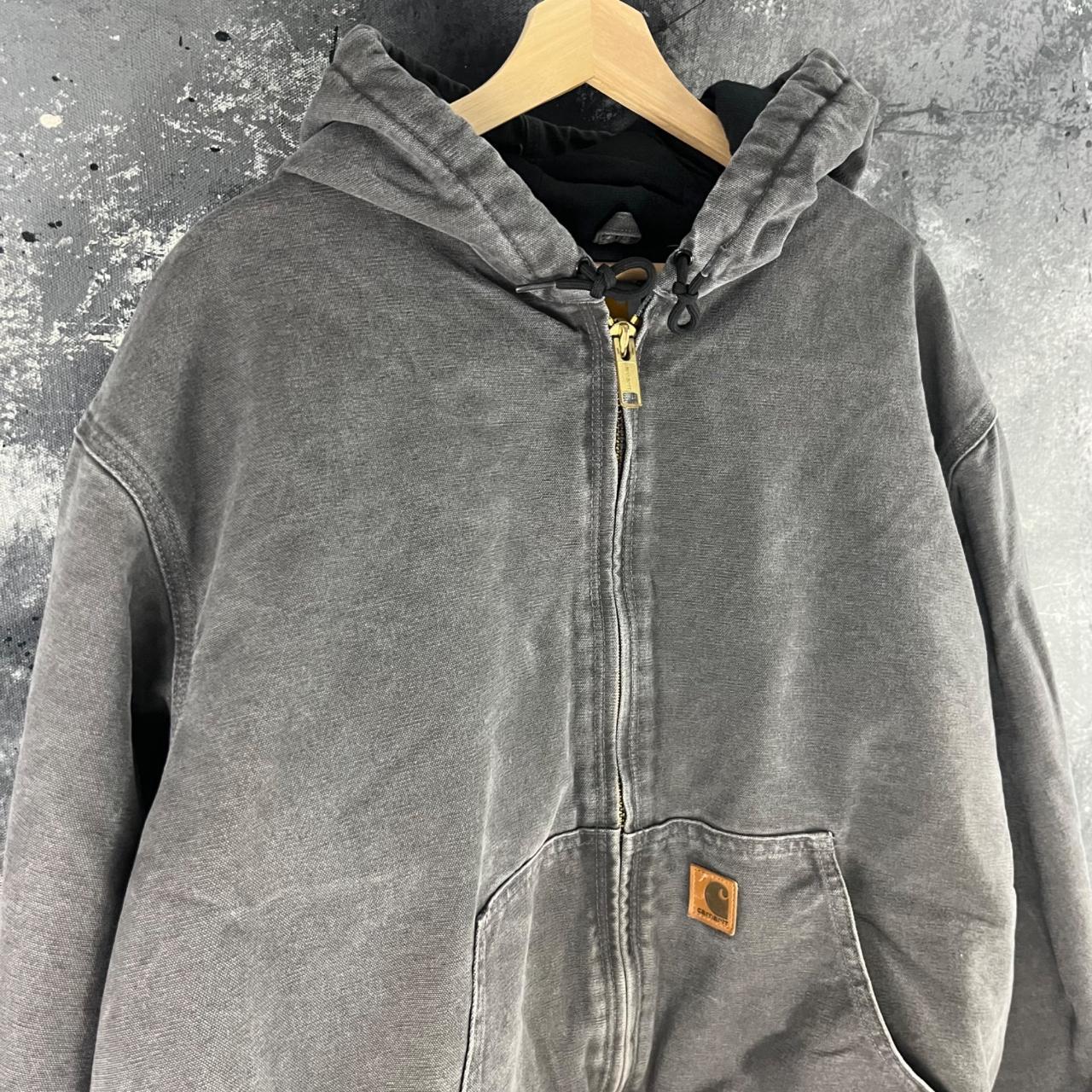 Vintage Y2K Carhartt Hooded Jacket Ash Grey Color Depop   P0 