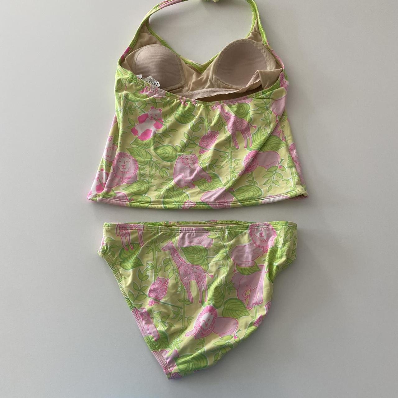 Lilly Pulitzer Women's Pink and Green Bikinisandtankinisets Depop