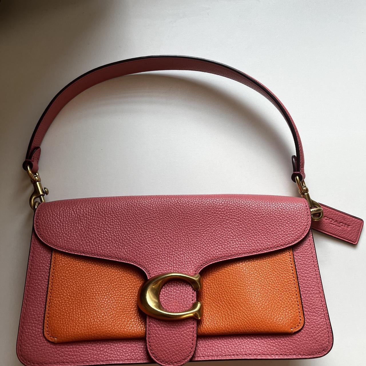 Coach Orange Leather Tabby Shoulder Bag coachbag... Depop