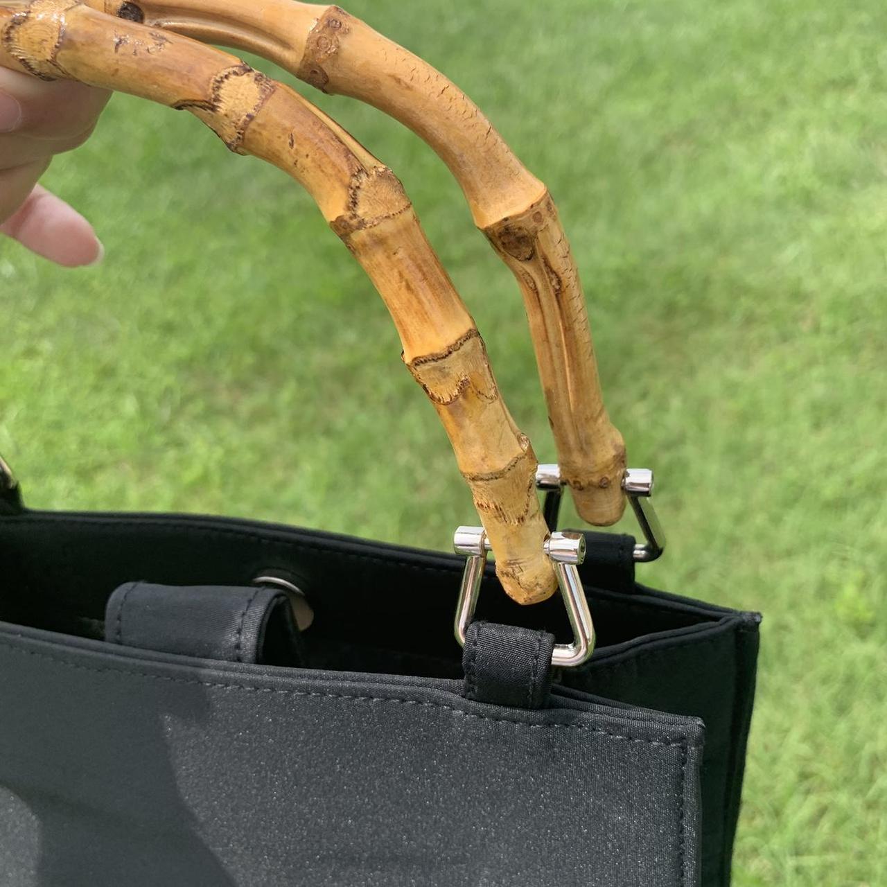 Gucci black store bamboo handle bag