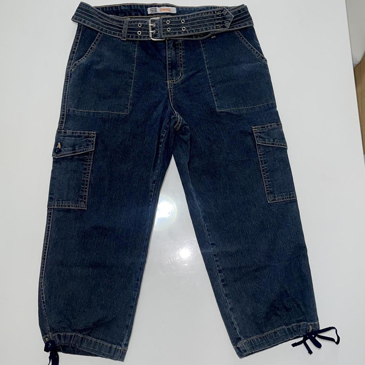 Vintage y2k 1990s stretchy Faded Glory Cargo jeans - Depop