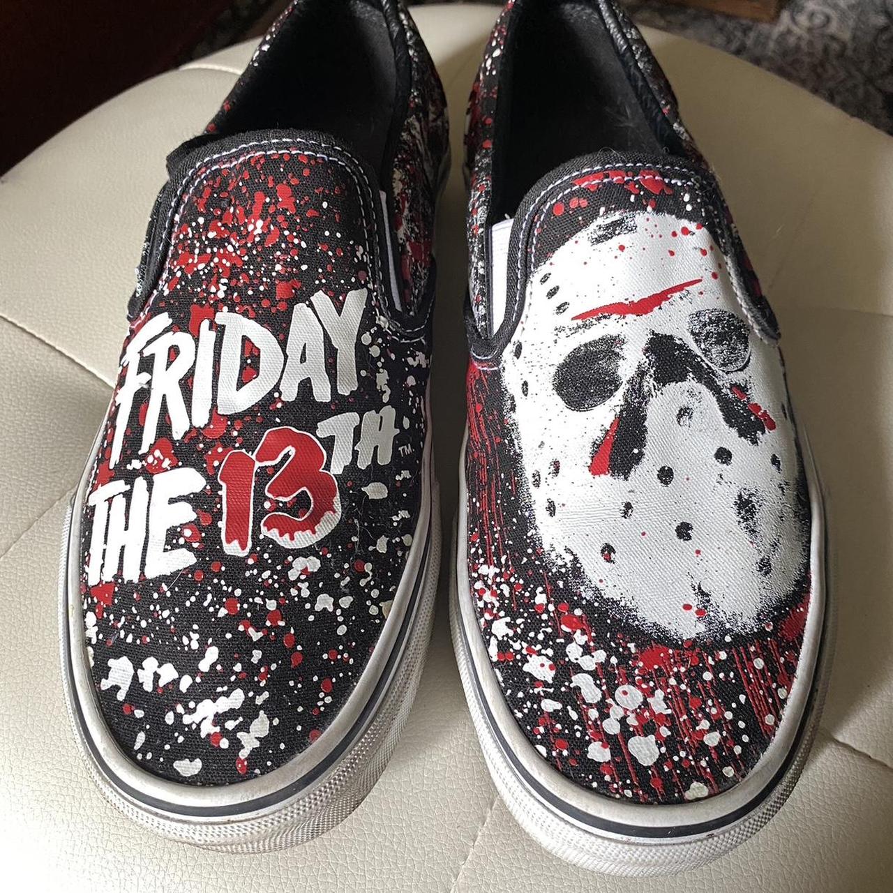 Unisex limited edition Friday the 13th slip on vans. Depop