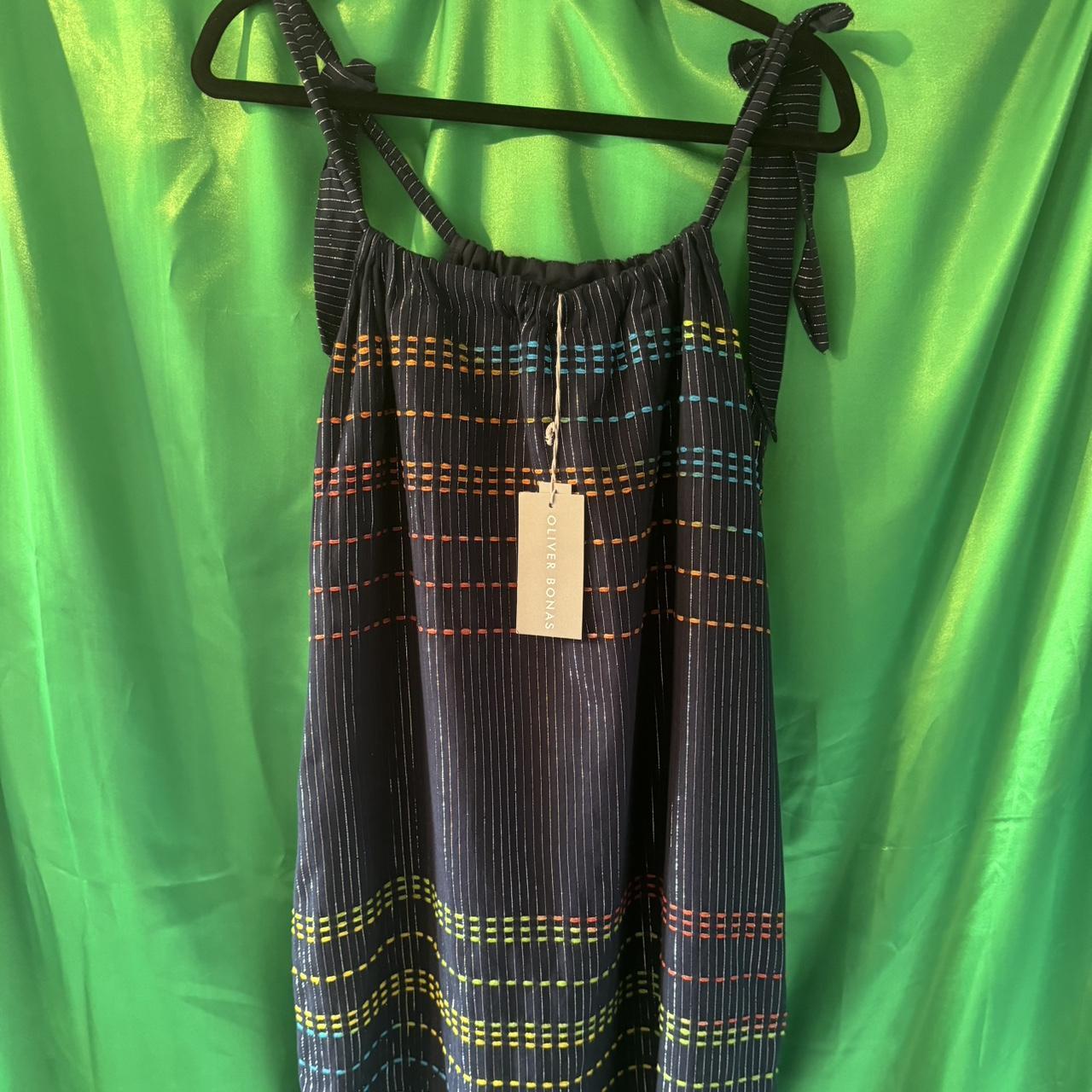 Brand New Oliver Bonas Navy Sundress with rainbow