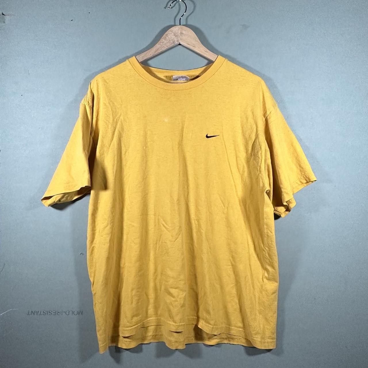 Vintage Yellow Swoosh Nike Shirt This... - Depop