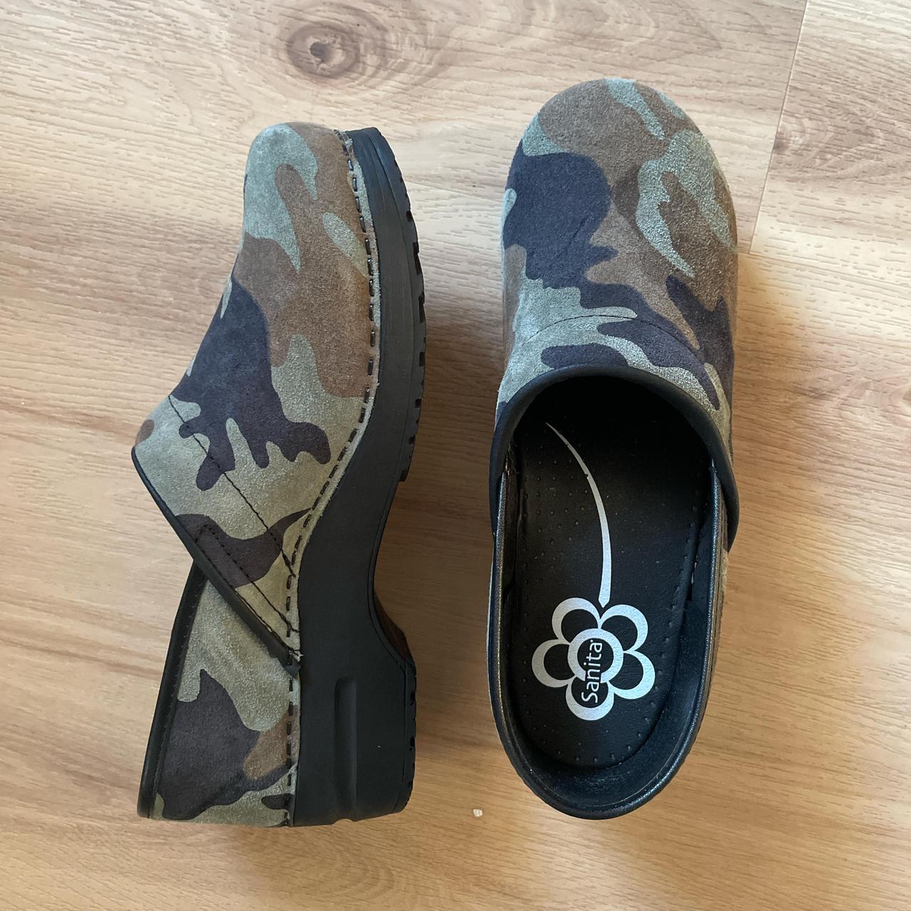 sanita camo clogs size 41 never worn ships without. Depop