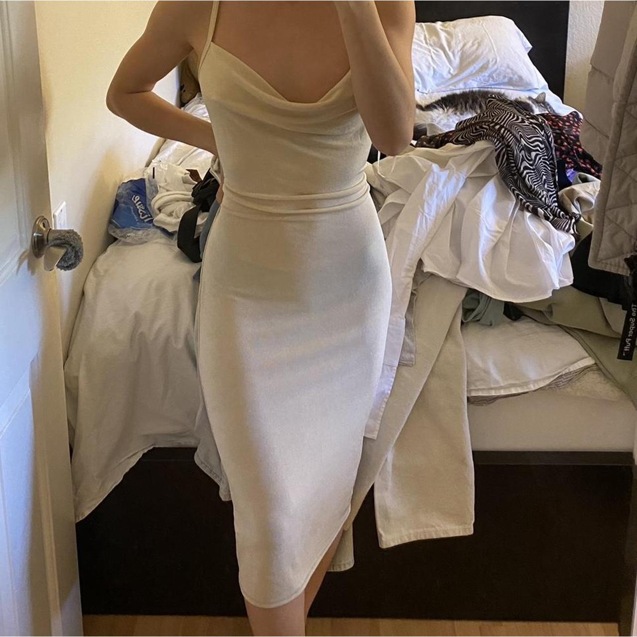 Forever 21 slinky bodycon cowl neck midi dress