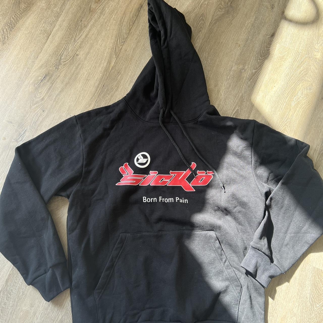 Born from pain sicko men’s hoodie. Worn once, great... - Depop