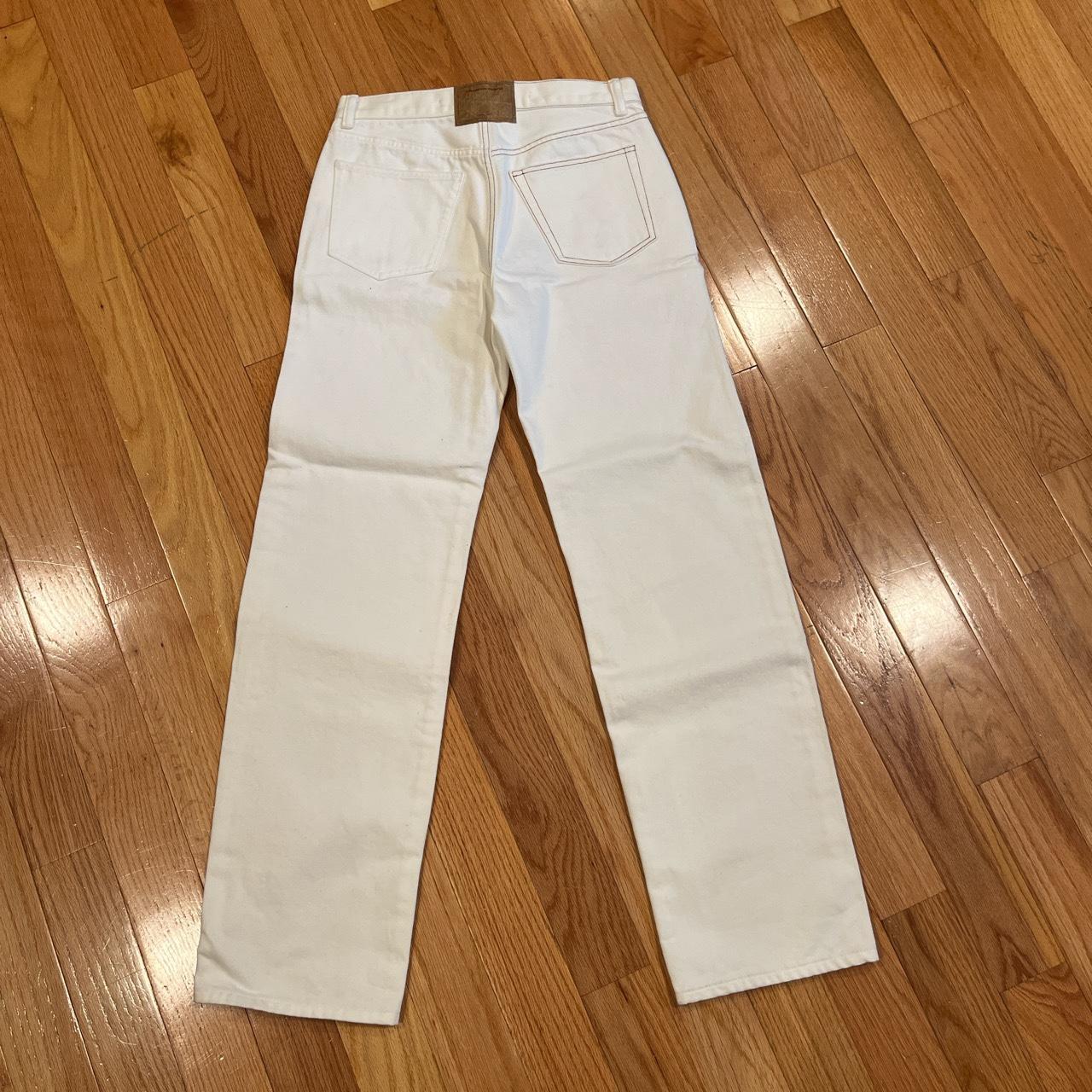 Alexander Wang Women's White and Tan Jeans | Depop