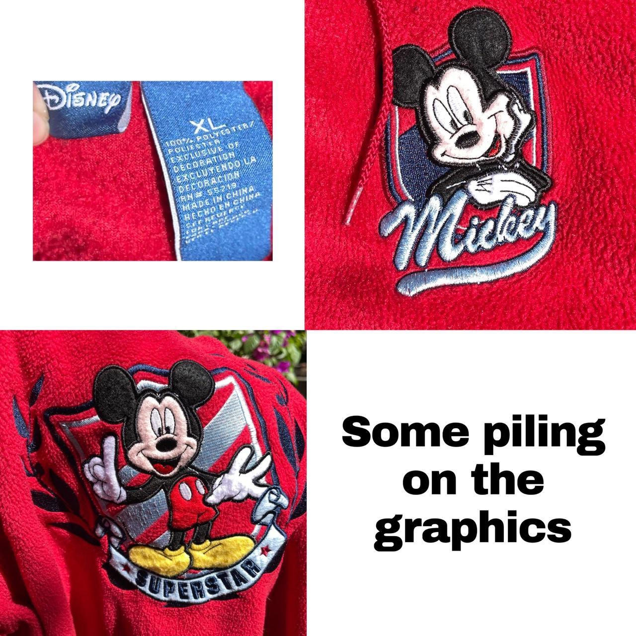 Disney sweater Red Mickey fleece zip up hoodie... - Depop