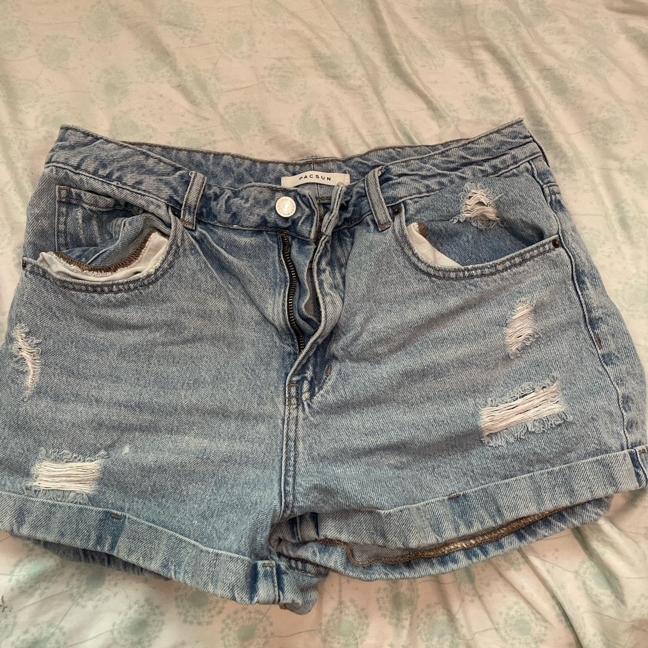 Pacsun ripped denim shorts - mom shorts #pacsun - Depop