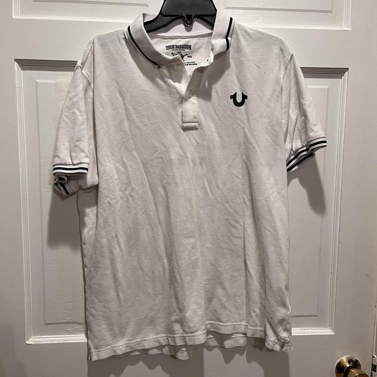 True Religion white polo shirt Size XL... - Depop