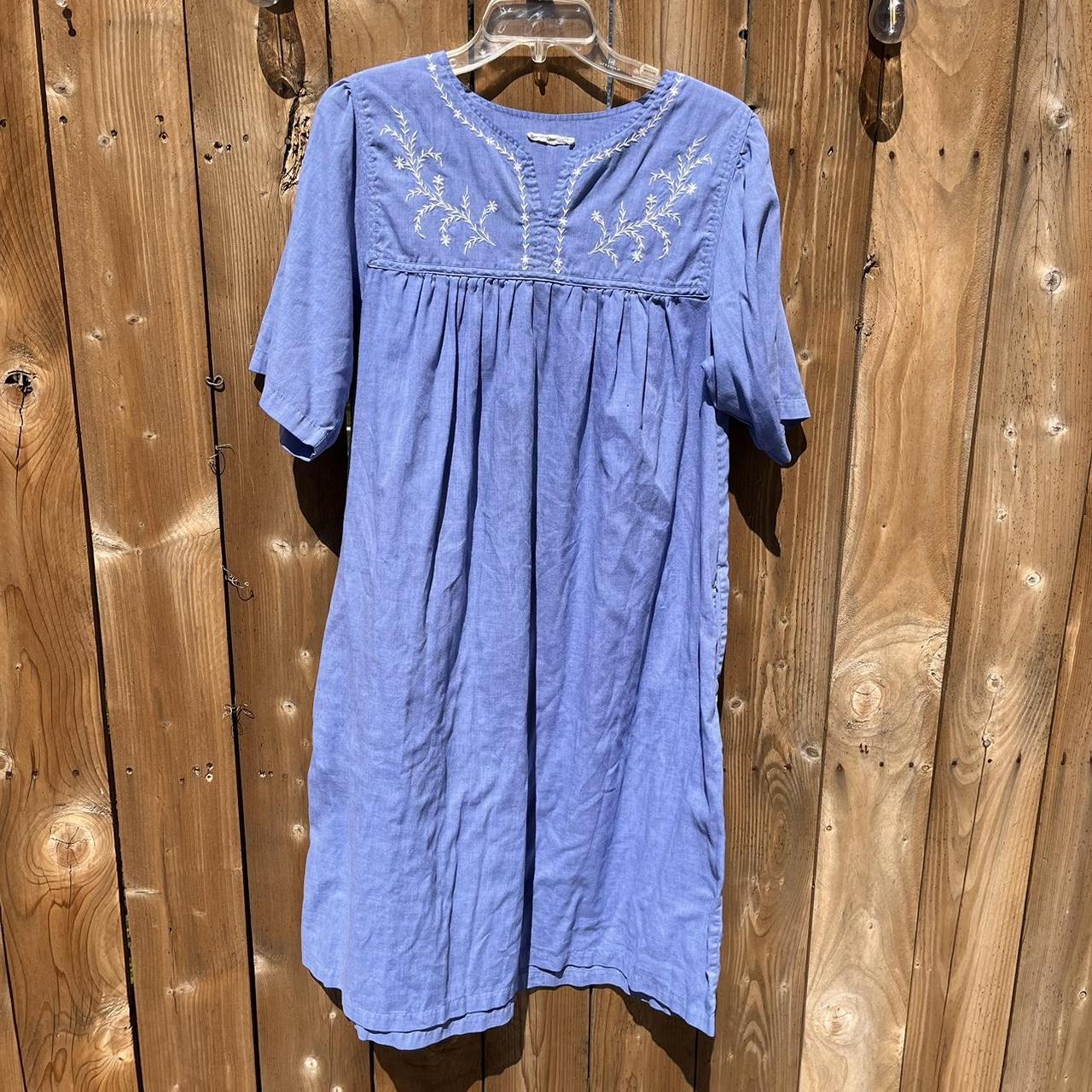 Vintage blue dress No tag Probably size Large or... - Depop