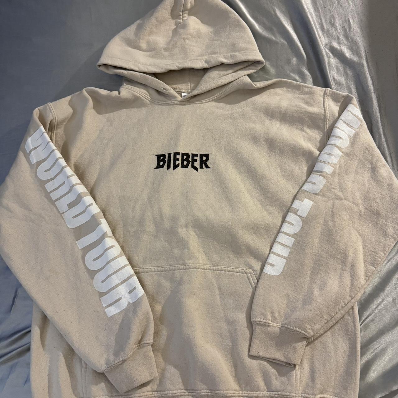 Justin Bieber Purpose Tour cream hoodie. Depop