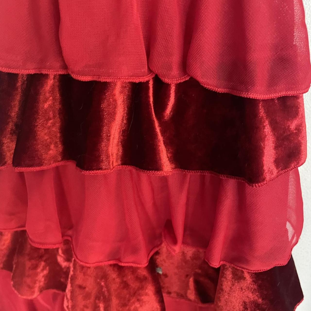 Sharif designs ruffled red velvet belly dance... - Depop