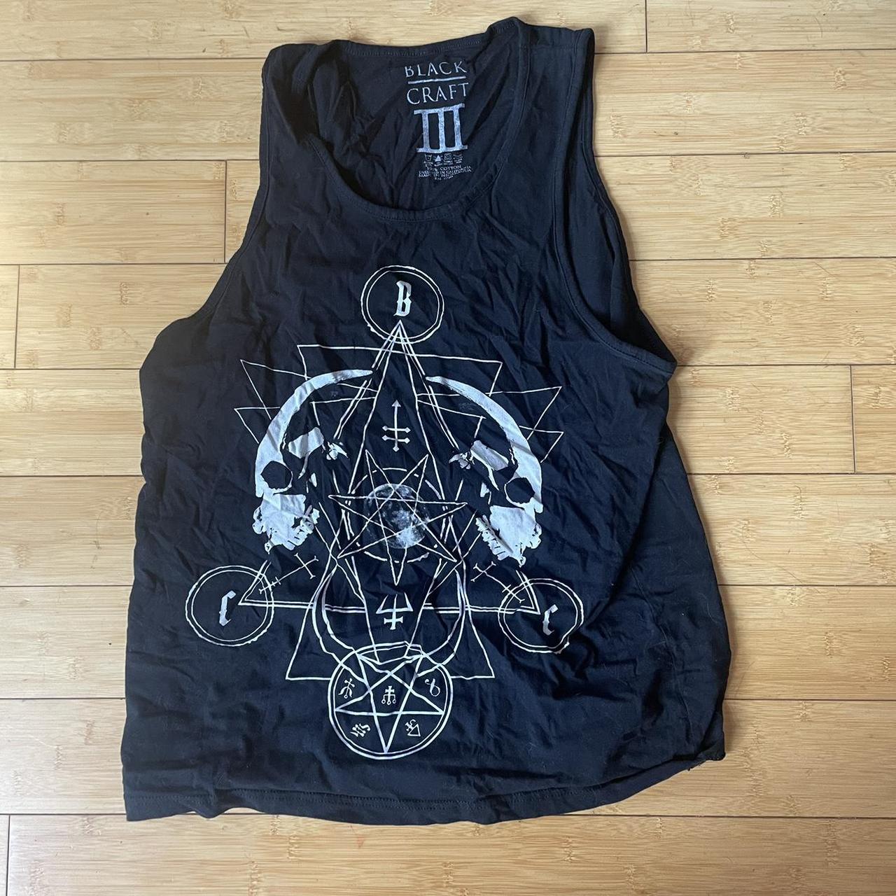 Blackcraft skull and symbols tank top. 42”54” bust,... Depop