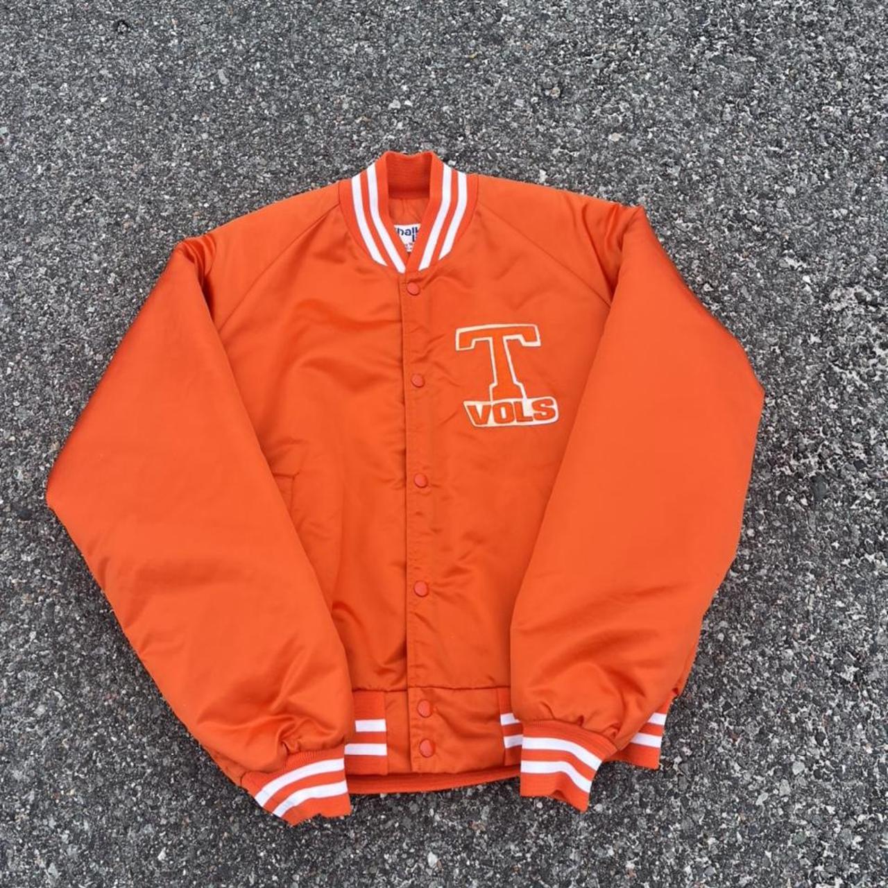 Chalk Line Men's Orange and White Jacket Depop