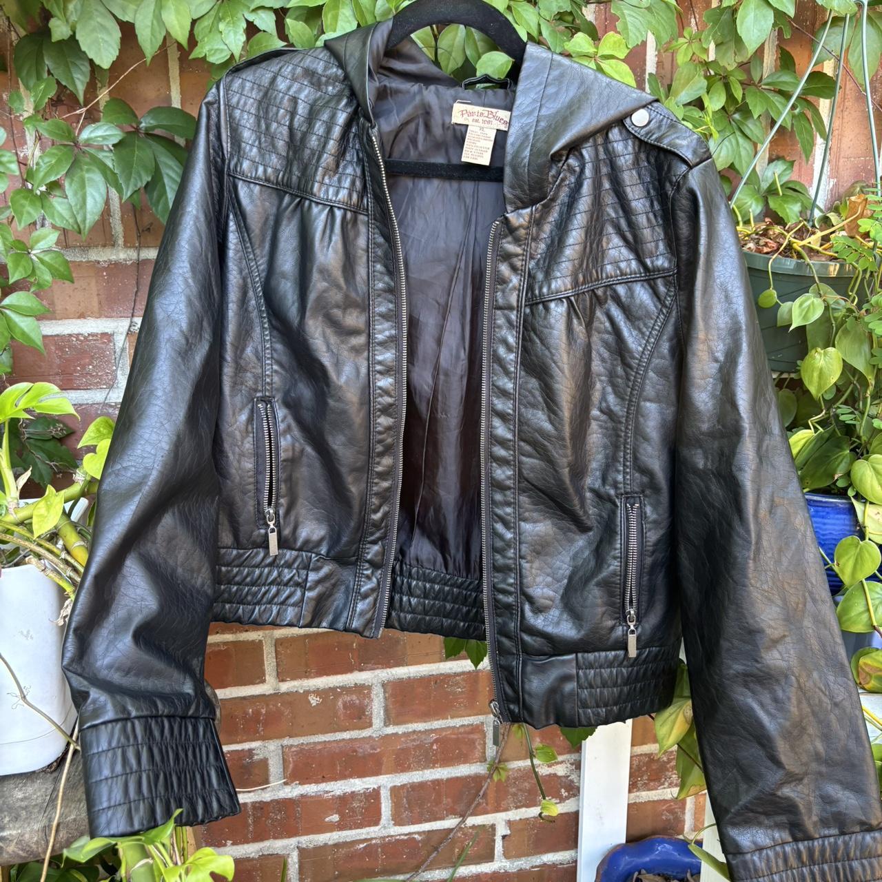 Paris Blues Women's Faux leather Jacket Black XL – Black faux