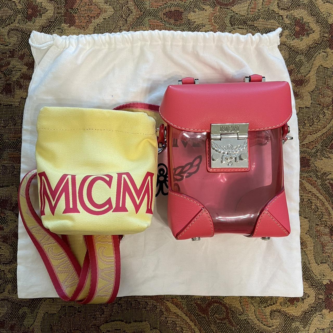 MCM Women's Teaberry Pink Berlin Mini Transparent Crossbody Bag