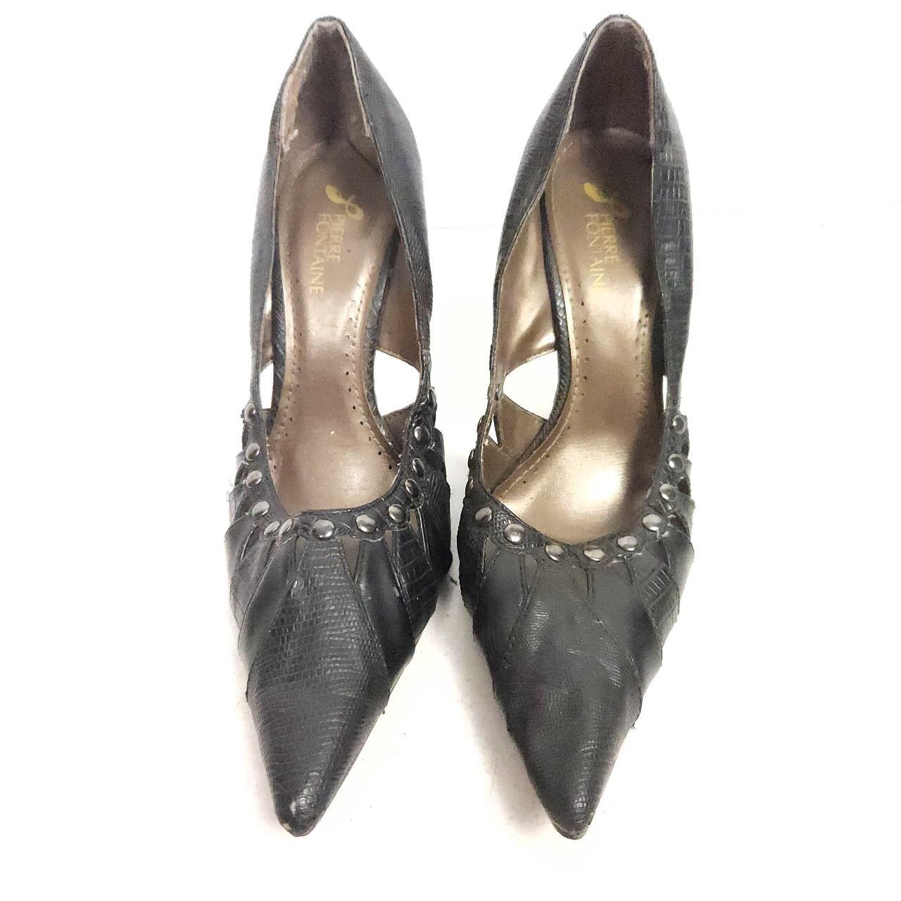 Pierre Fontaine black leather studded stilettos high... - Depop