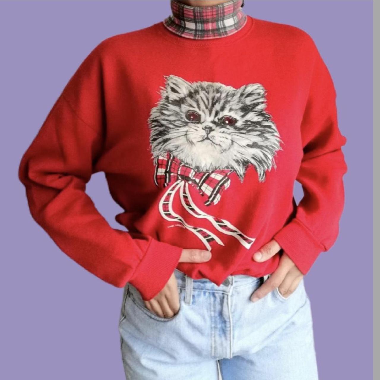 Vintage hot sale cat sweater