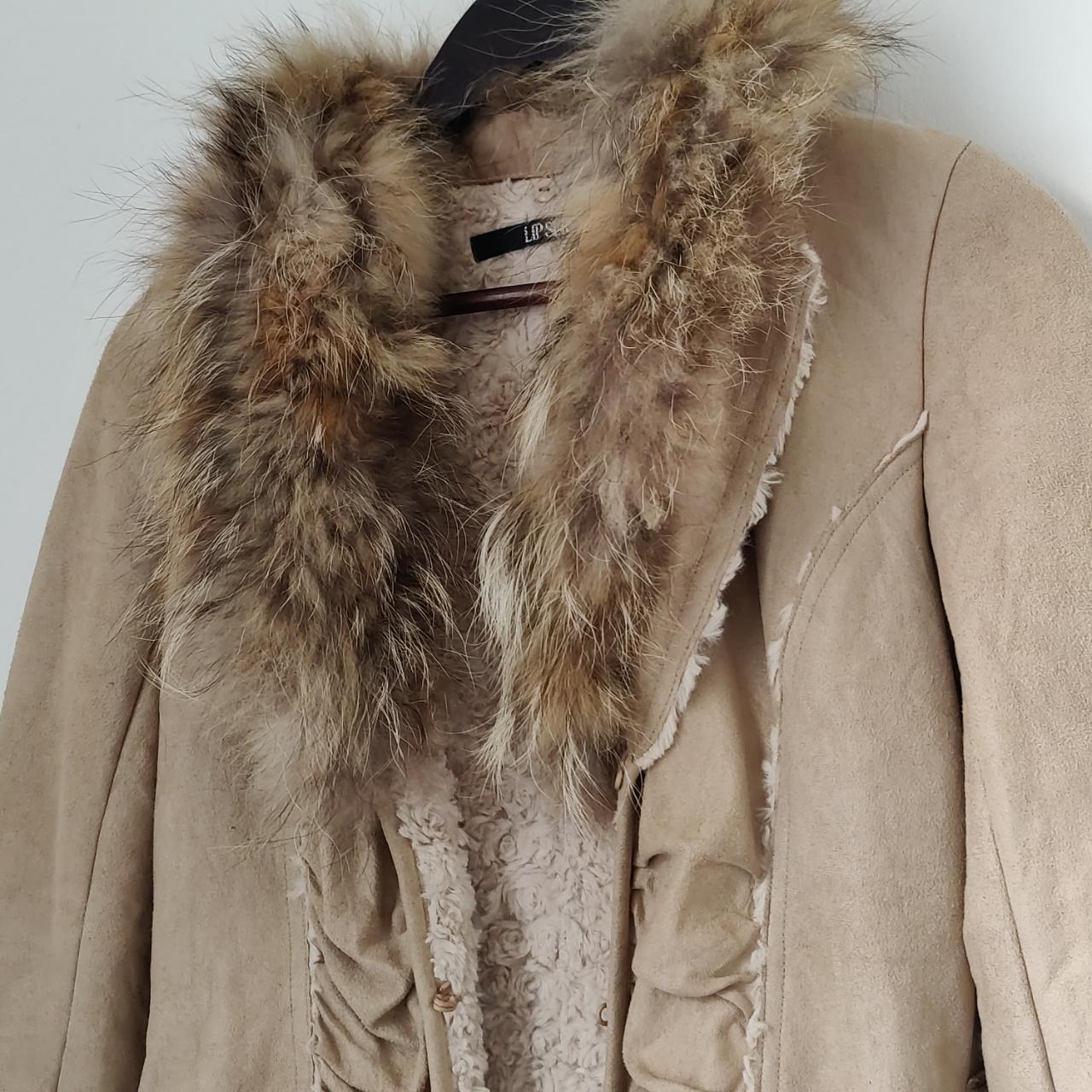 Vintage japanese gyaru fur lined coat Japanese | Depop