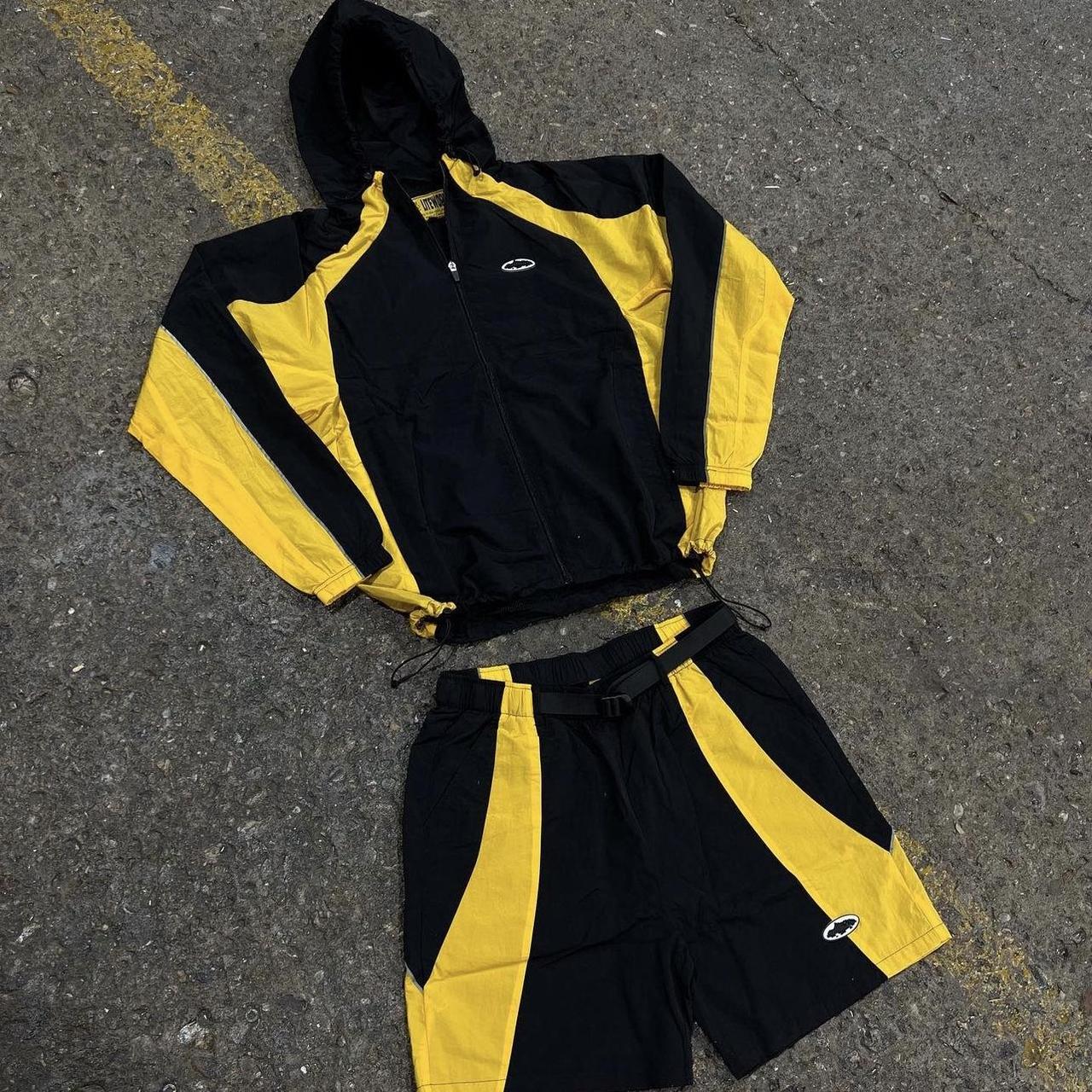 Corteiz Men S Black And Yellow Jacket Depop