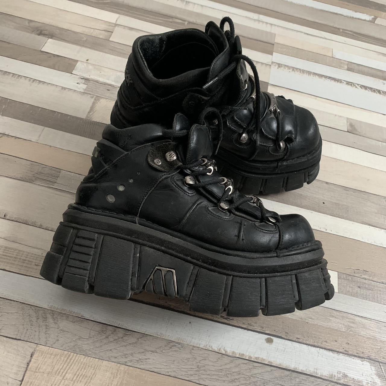 New Rock M.106-S29 Tower Platform Black Boots Size... - Depop